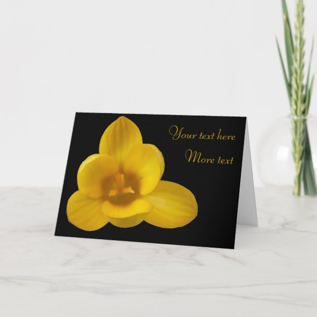 Yellow Crocus Custom Grußkarte Karte (Vorderseite)