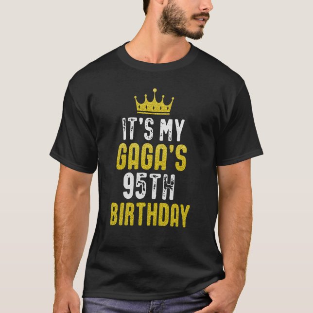 Yellow Crown 95th Bday For GAGA From grandchild T-Shirt (Vorderseite)