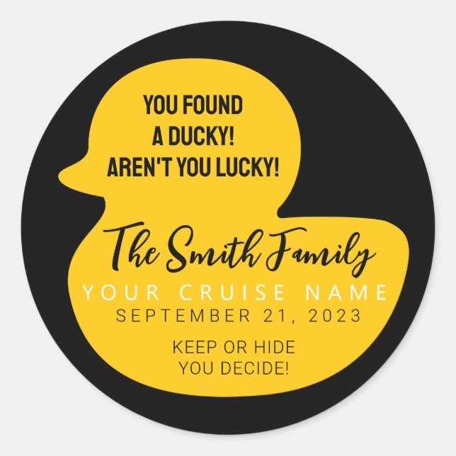 Yellow Cruise Duck Runder Aufkleber (Vorderseite)