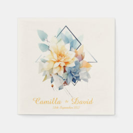 Yellow Cub-Flower: Personalized Wedding Napkins Serviette