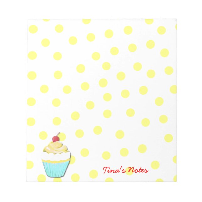 Yellow Cupcake Notepad Notizblock (Vorderseite)