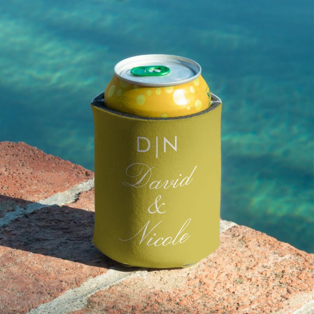 Yellow Custom Text Can Cooler Personalized Sleeve Dosenkühler (In Situ Pool)