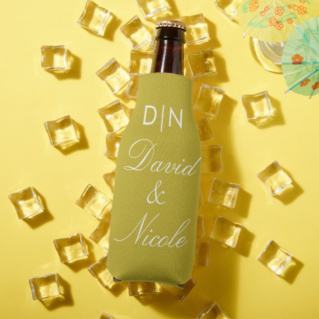 Yellow Custom Text Can Cooler Personalized Sleeve Flaschenkühler (In Situ Sommer)