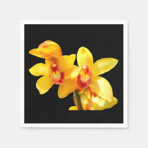 Yellow Cymbide Orchid Paper Napkins Serviette