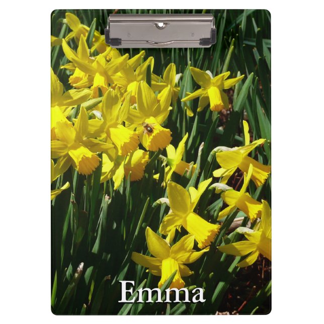 Yellow Daffodien I Cheery Spring Blumen Klemmbrett (Vorderseite)