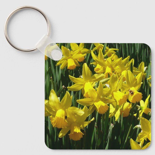 Yellow Daffodien I Cheery Spring Blumen Schlüsselanhänger (Vorderseite)