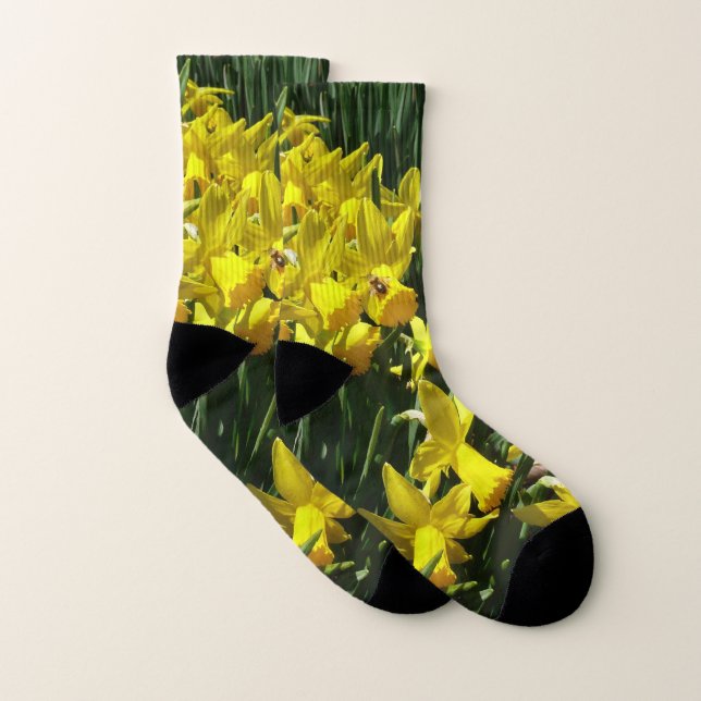Yellow Daffodien I Cheery Spring Blumen Socken (Paar)