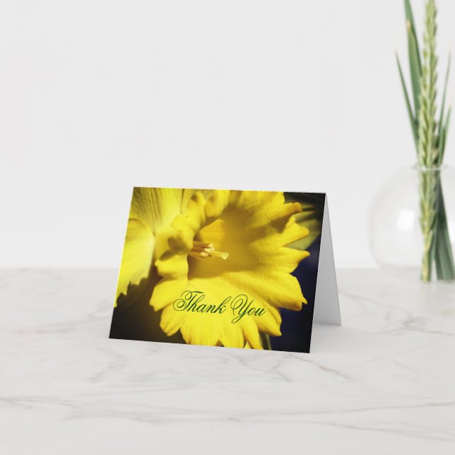 Yellow Daffodil Blume individuell anpassbar Vielen Dankeskarte (Vorderseite)