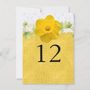 Yellow Daffodil Wedding Tischnummer