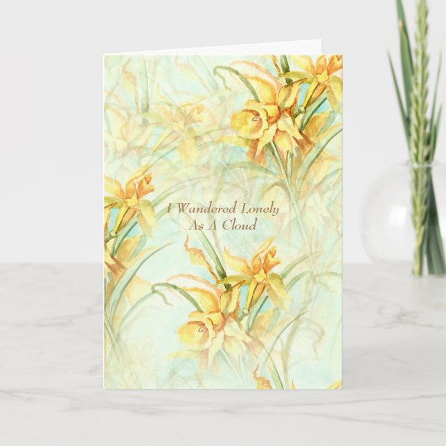 Yellow Daffodils & Nature Gedicht von Wordsworth Karte (Vorderseite)