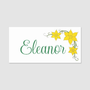 Yellow Daffodils Welsh Wales Spring Floral Blume Namensschild