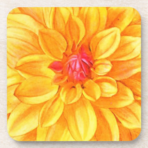Yellow Dahlia Aquarell Untersetzer