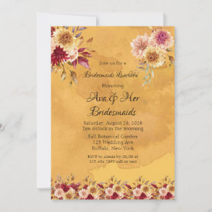 Yellow Dahlia Blume Bridesmaids Luncheon Einladung