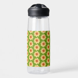 Yellow Dahlia Blume Pattern auf Green Trinkflasche