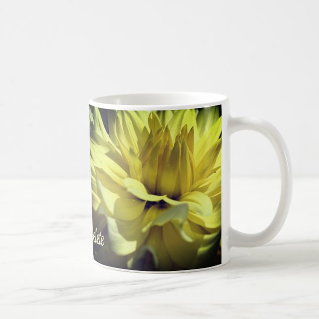 Yellow Dahlia Blume Personalisiert Kaffeetasse (Rechts)