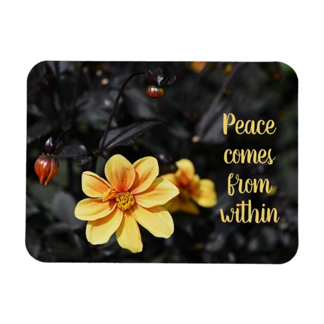 Yellow Dahlia Blume Wisley Gardens Motivierend Magnet (Horizontal)