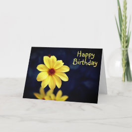 Yellow Dahlia Elegante Blume Happy Birthday Karte