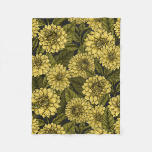 Yellow Dahlia Garden Fleecedecke