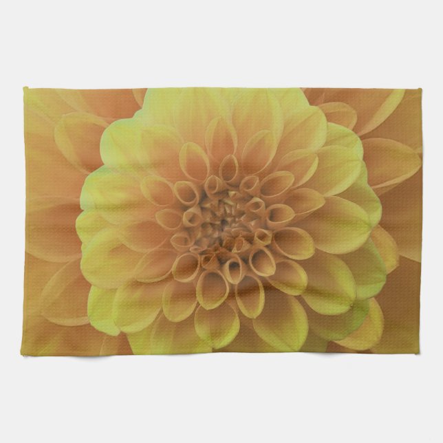 Yellow Dahlia Geschirrtuch (Horizontal)