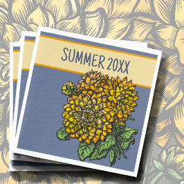 Yellow Dahlias Paper Napkin Serviette