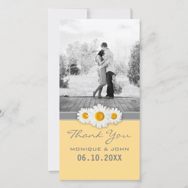 Yellow Daisies Sweet Wedding Danke (Vorderseite)