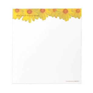 Yellow Daisies, vielen Dank - KLEINER Notepad Notizblock