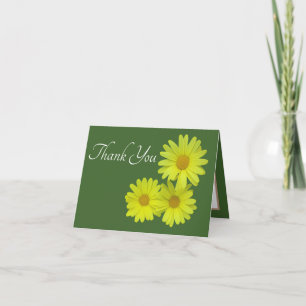 Yellow Daisis Green Background Vielen Dank Karte