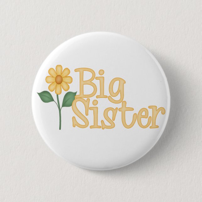 Yellow Daisy Big Sister Button (Vorderseite)