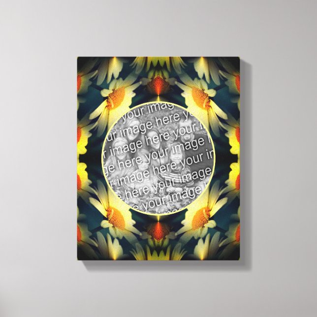 Yellow Daisy Blume Abstrakt Erstellen Sie Ihr eige Leinwanddruck (Vorderseite)