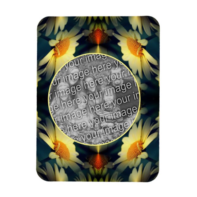 Yellow Daisy Blume Abstrakt Erstellen Sie Ihr eige Magnet (Vertikal)