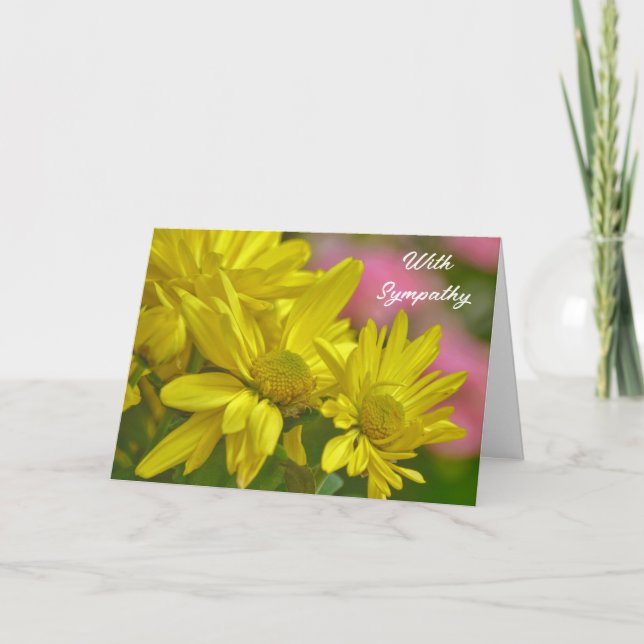 Yellow Daisy Blume Garden Sympathy Card Karte (Vorderseite)