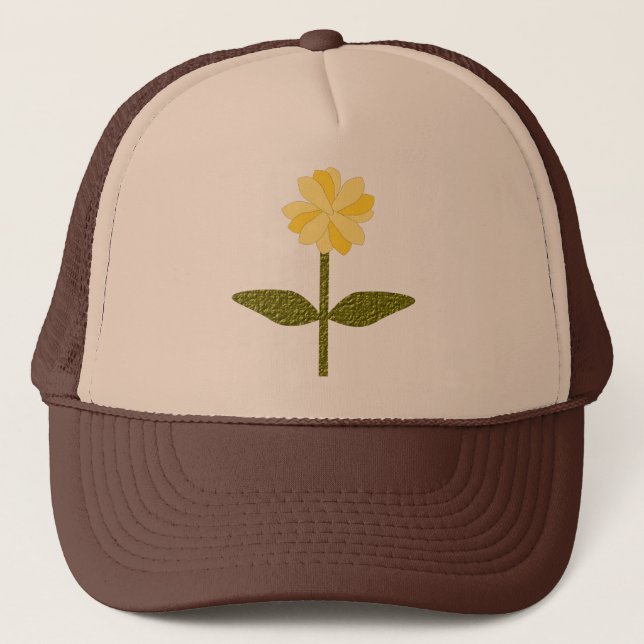 Yellow Daisy Blume Hat Truckerkappe (Vorderseite)