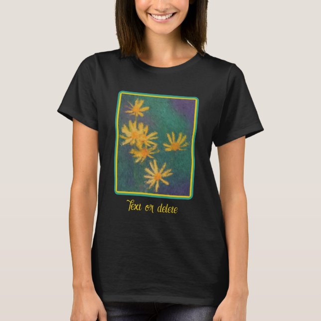 Yellow Daisy Blume Impressionistisches Foto Malere T-Shirt (Vorderseite)