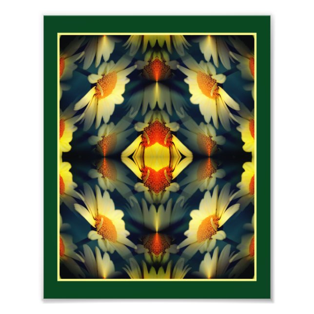 Yellow Daisy Blume Mirror Abstrakt 8x10 Fotodruck (Vorne)