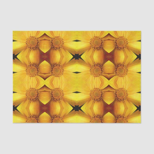 Yellow Daisy Blume Petal Abstrakt Decoupage Seidenpapier (Vorderseite)