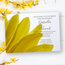 Yellow Daisy Blume Petals Engagement Party
