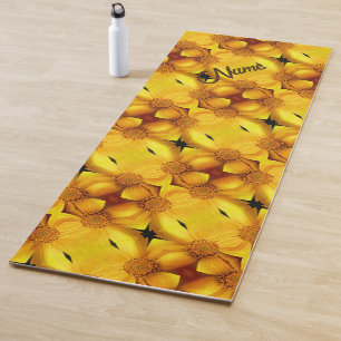Yellow Daisy Blume Petals Muster Personalisiert Yogamatte