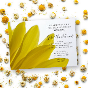 Yellow Daisy Blume Petals Post Wedding Brunch Einladung