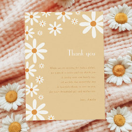 Yellow Daisy Girl 1. Geburtstag Blume Thema Dankeskarte