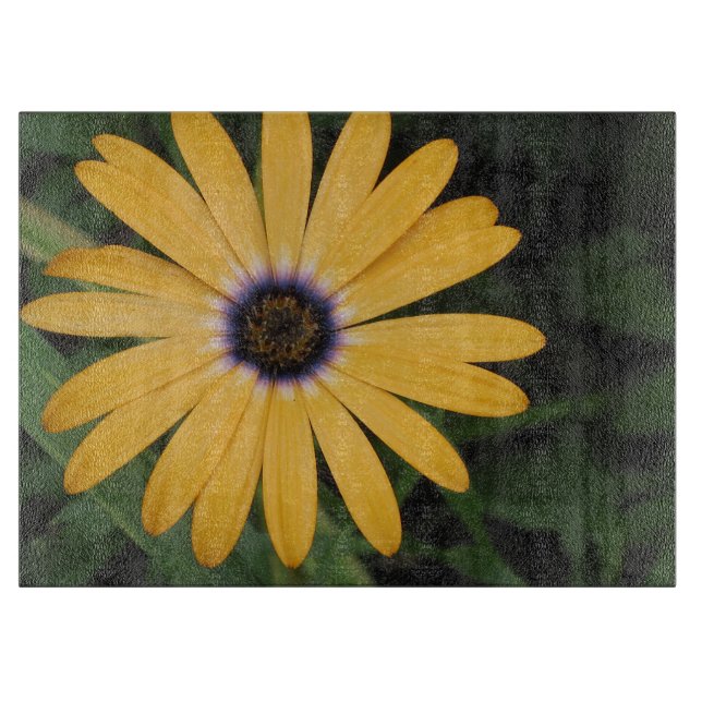 Yellow Daisy Glas Cutting Board Schneidebrett (Vorderseite)