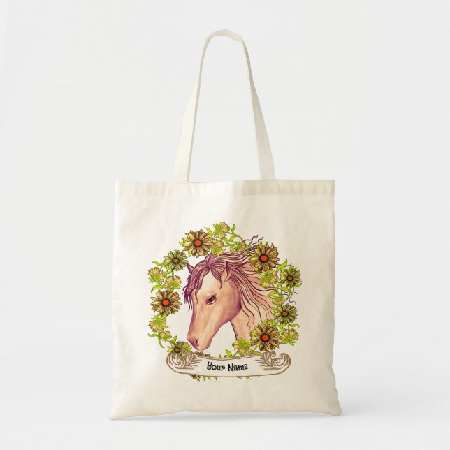 Yellow Daisy Horse Tragetasche (Vorne)