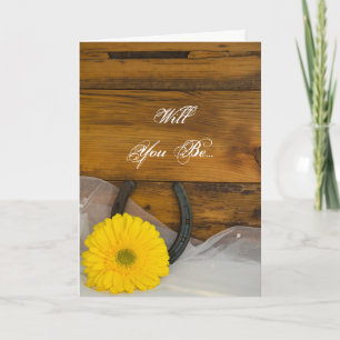 Yellow Daisy Horseshoe wirst du meine Bridesmaid s Einladung