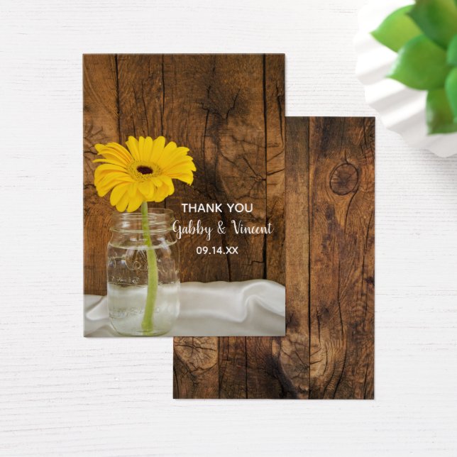 Yellow Daisy in Mason Jar Barn Gastgeschenk Hochze (Schreibtisch)