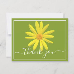 Yellow Daisy Lime Green Background Danke Postkarte
