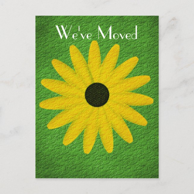 Yellow Daisy New Address Floral Art Postkarte (Vorderseite)