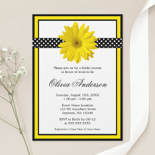 Yellow Daisy Polka Dots Bridal Dusche Einladungen