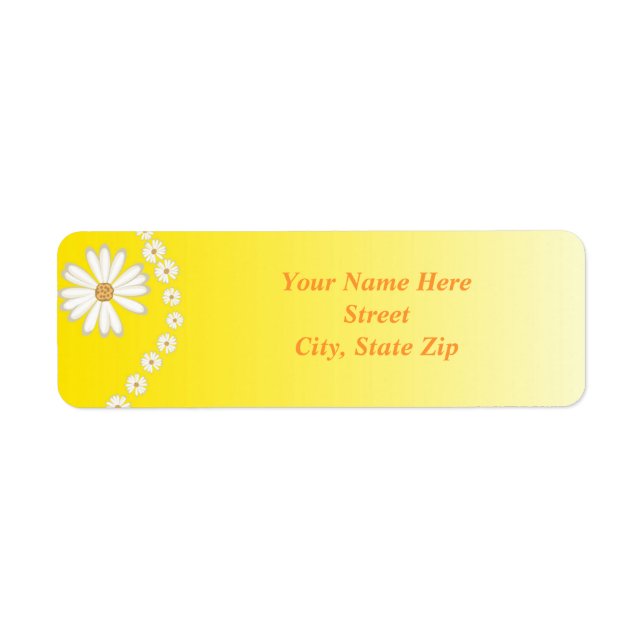 Yellow Daisy Return Address Label (Vorne)