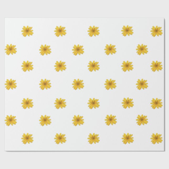Yellow Daisy Wrapping Paper Geschenkpapier (Flach)