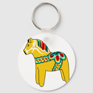 Yellow Dala Horse Schlüsselanhänger