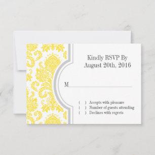 Yellow Damask Custom Wedding UAWG Einladung